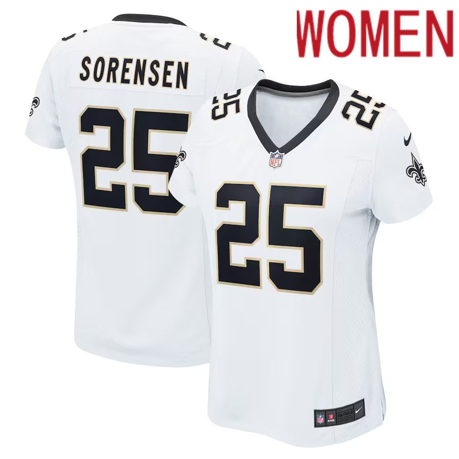 Women New Orleans Saints #25 Daniel Sorensen Nike White Player Game NFL Jersey